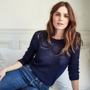 Sezane Sweaters | Sezane Daya Mohair Sweater In Navy medium